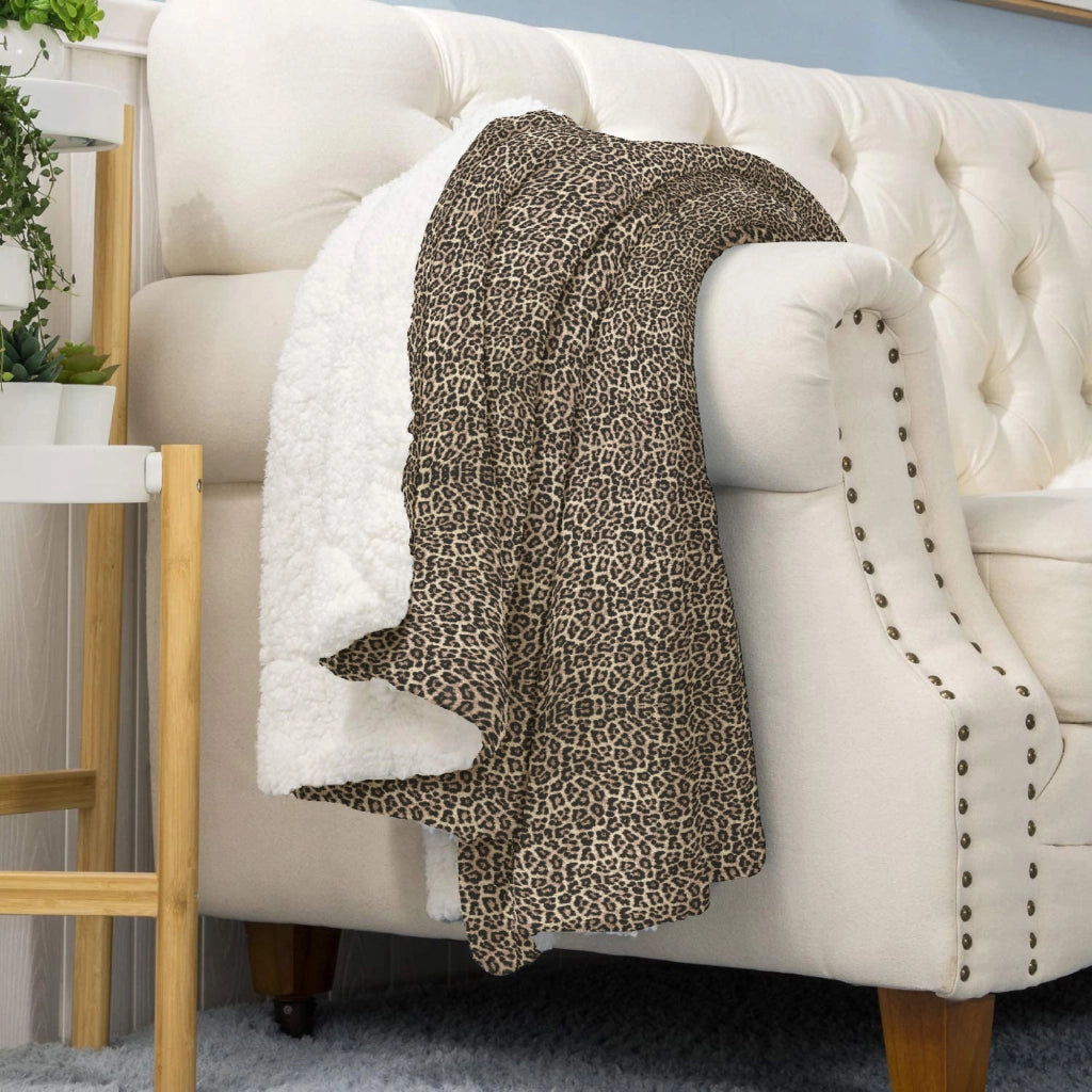 Coperta Plaid Pile Sherpa Invernale, Morbida Calda Coperta Pelosa  Doppio Lato Copertina Divano - Plaid-125x155cm - Dis6-Savana