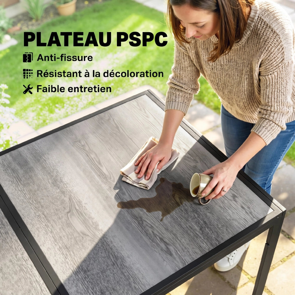Tavolo da pranzo esterno effetto legno per 6 persone ¨C Xylo ¨C grigio 150x80x74 cm