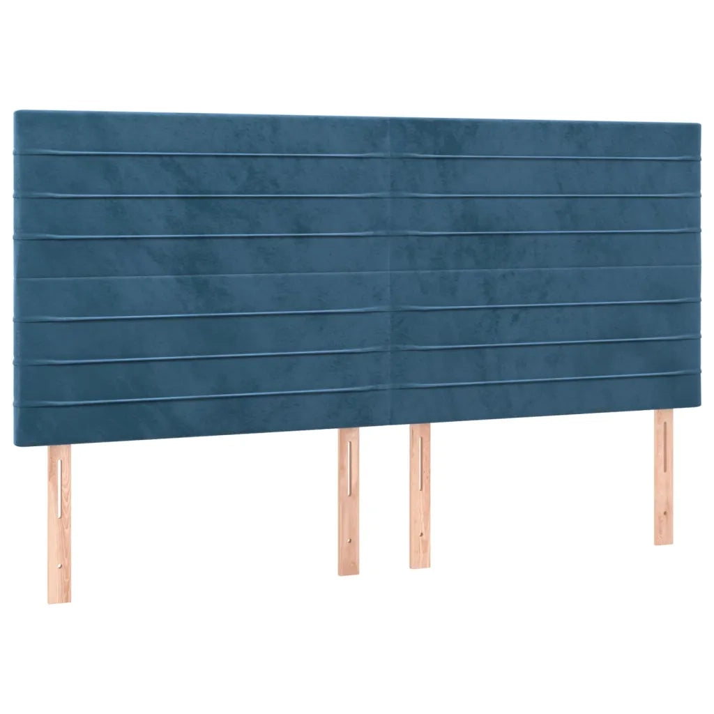 Letto a Molle con Materasso e LED Blu Scuro 200x200 cm