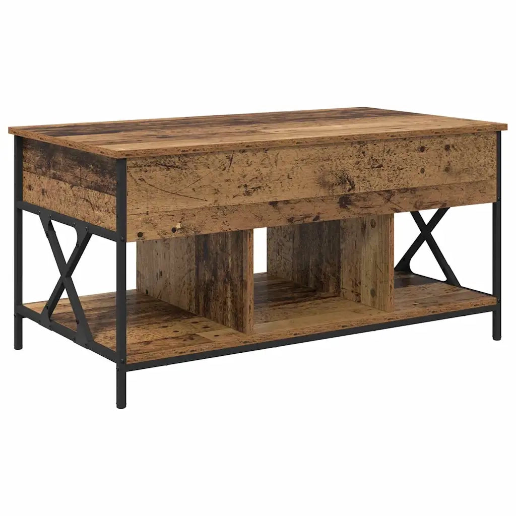 Tavolino da Salotto-Tavolino da soggiorno-Tavolo Legno vecchio 100 x 55 x 48.5 cm