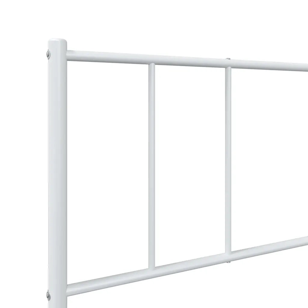 Letto singolo | Letto per adulti | Giroletto con Testiera e Pediera Metallo Bianco 80x200 cm