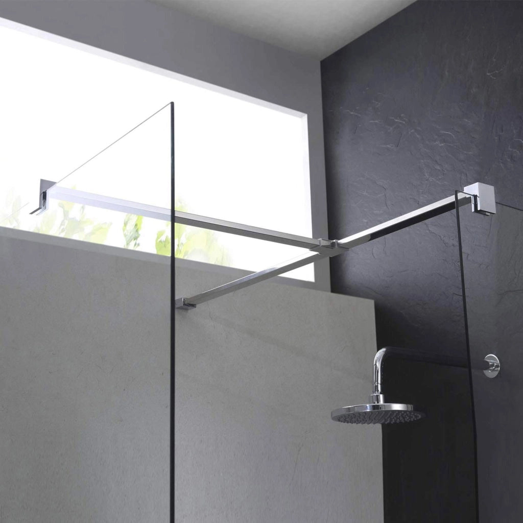 Box doccia Parete 75x160 CM in vetro trasparente 8mm mod. Walk in Corner H198