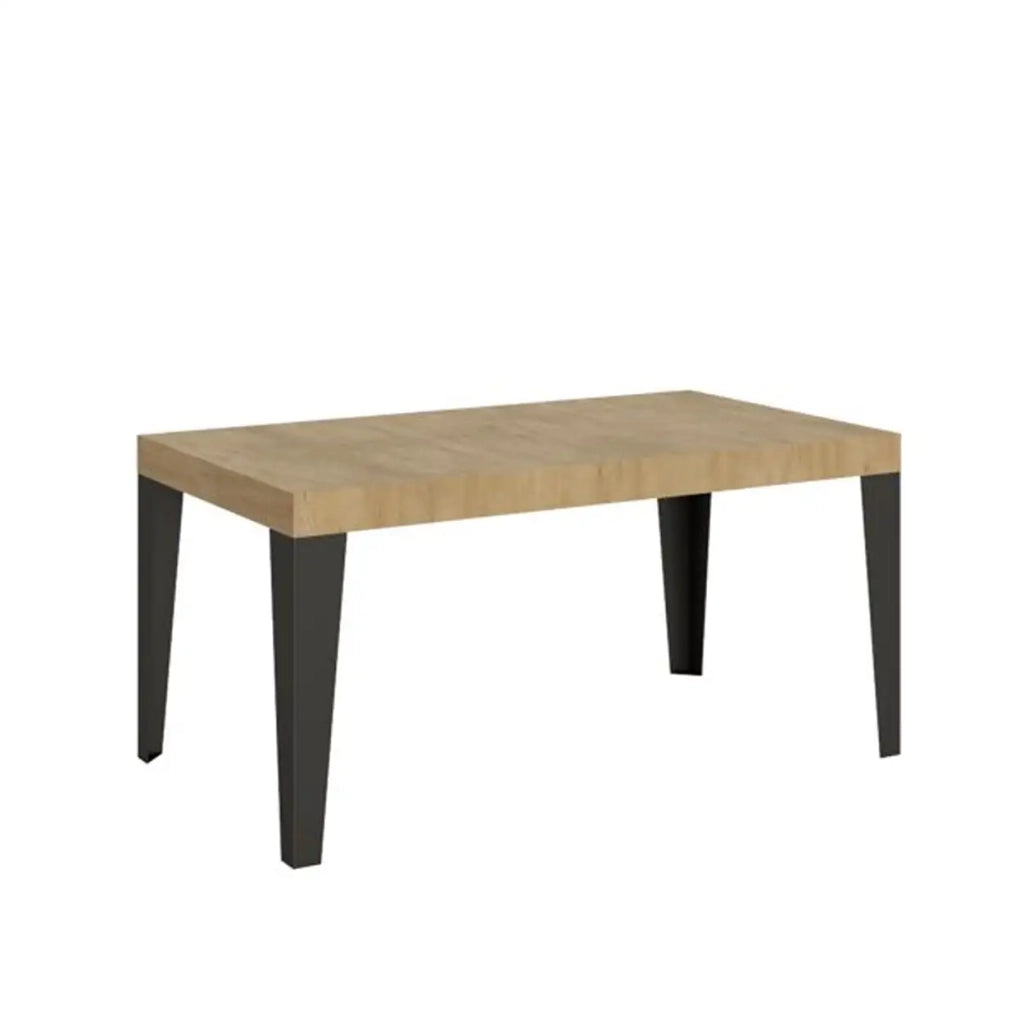 Tavolo allungabile 140/400x90 cm Flame colore quercia natura gambe antracite