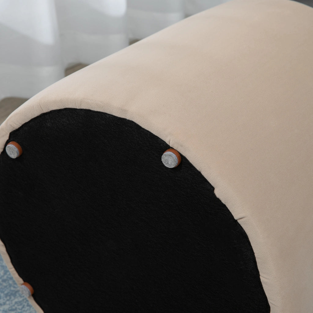Pouf contenitore velluto ¨C Xylo ¨C Beige ?44x47,5 cm con coperchio removibile