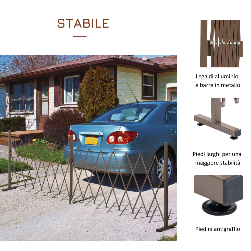 Recinzione Estensibile Autoportante ¨C zephmum ¨C Acciaio Alluminio Marrone 52-405 cm