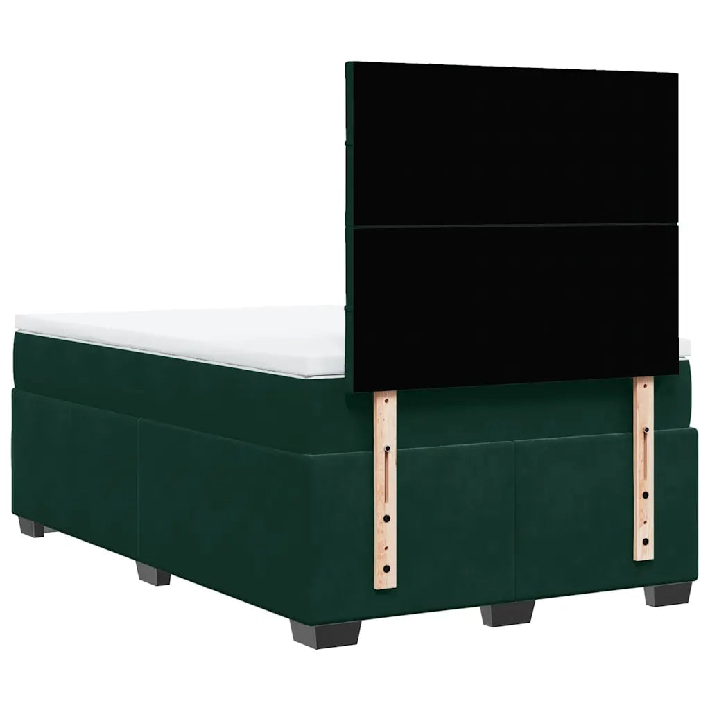 Giroletto a Molle con Materasso Verde Scuro 120x200 cm Velluto 3290885
