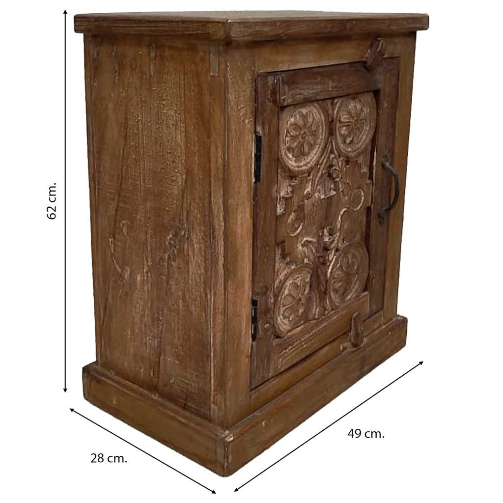 Comodino in legno fatto a mano49x28x62h cm