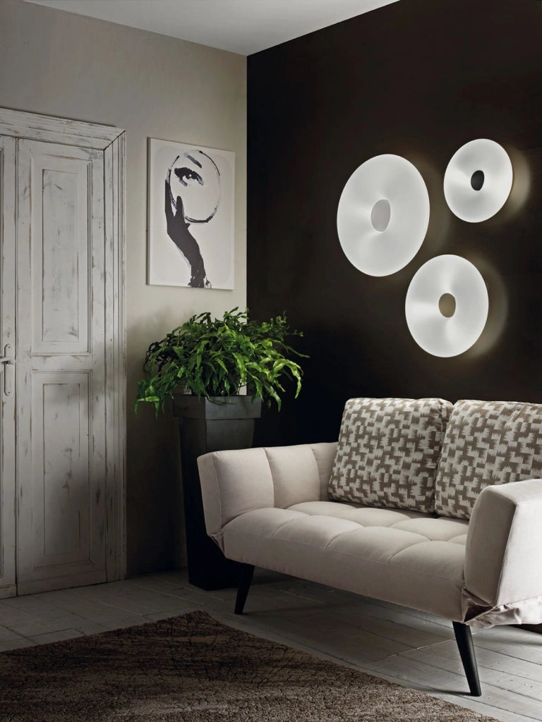 PLAFONIERA DODI D.33CM 2 LUCI ATTACCO E27 COLORE BIANCO CON DECORAZIONE BIANCO-TORTORA-NERO