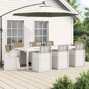 Set da Pranzo per Giardino 9 pcs Bianco e Tortora PP 3430097