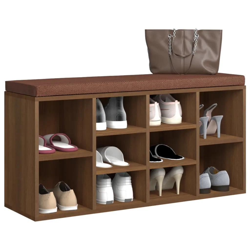 Scarpiera-Scaffale per scarpe Rovere Marrone 103x30x48 cm in Legno Multistrato