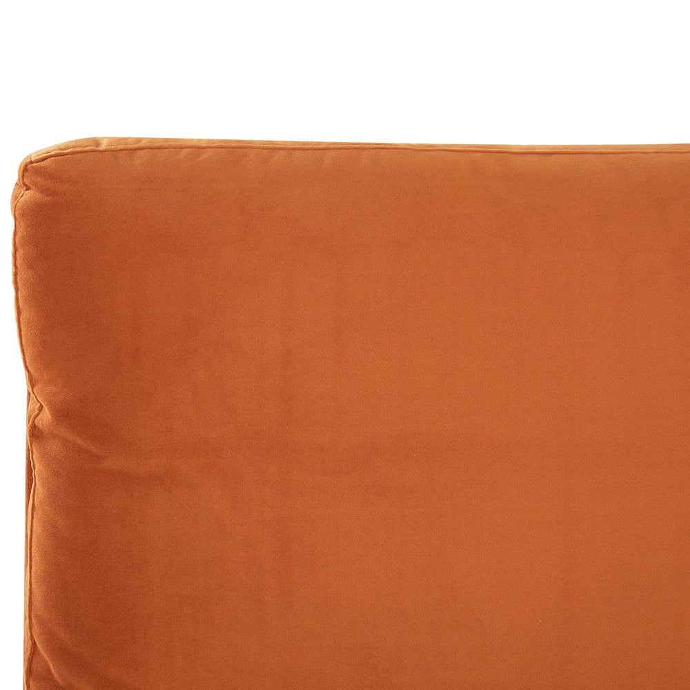 Letto imbottito moderno in velluto arancione 160 x 200 cm