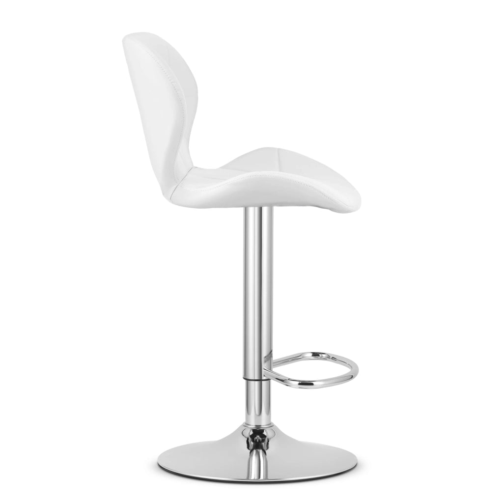 Sgabello VALORA WEST - Similpelle bianca con base cromata x 2