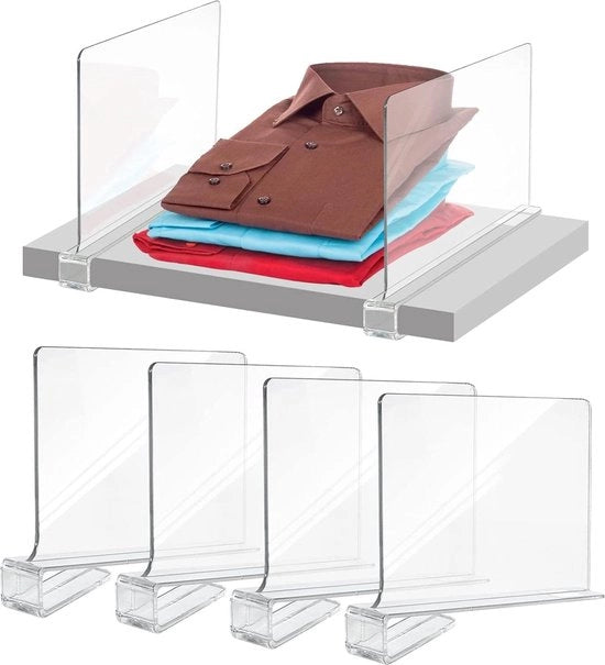 Sistema di supporto per pannelli acrilici - armadio per abbigliamento senza perforazione - organizzazione e archiviazione di armadi