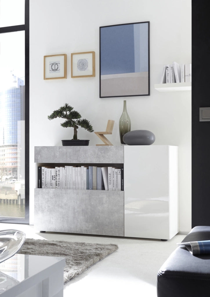 Buffet OXFORD bianco/cemento