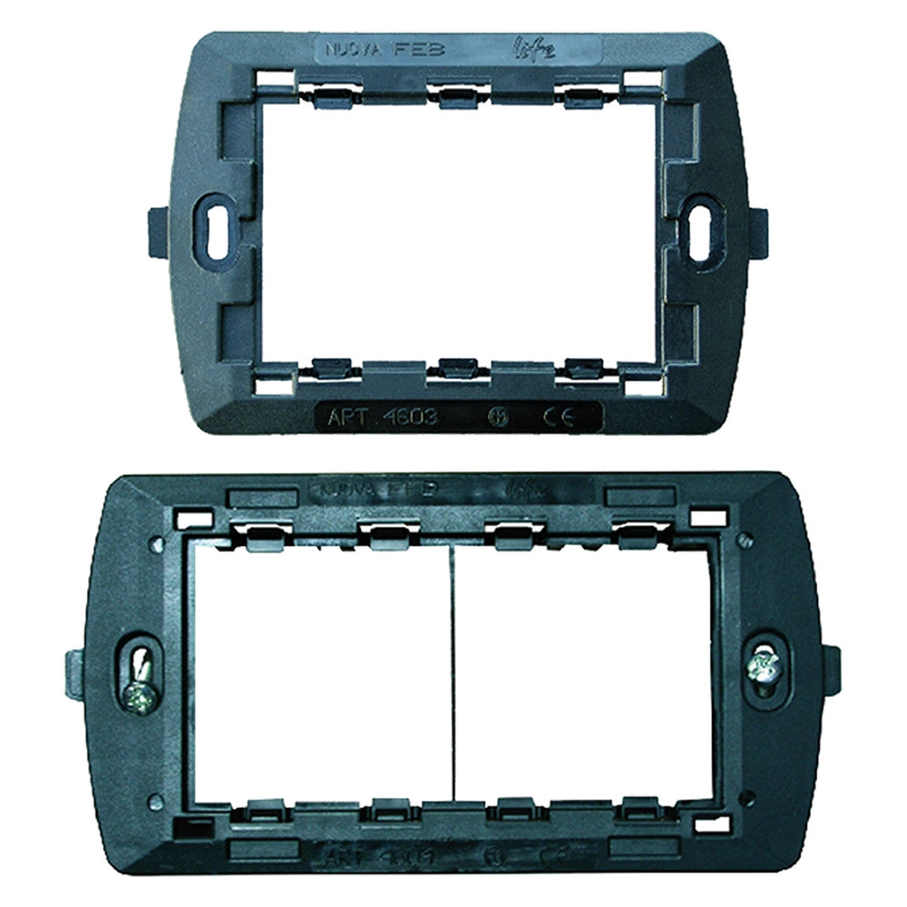 SUPPORTO PER SERIE FLEXI' 2 moduli 14601 - per scatola tonda Ø 60- 10 pezzi  - FEB