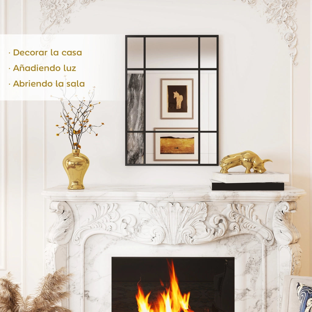 Specchio da Parete Rettangolare ¨C Minimal ¨C Nero 70x50 cm