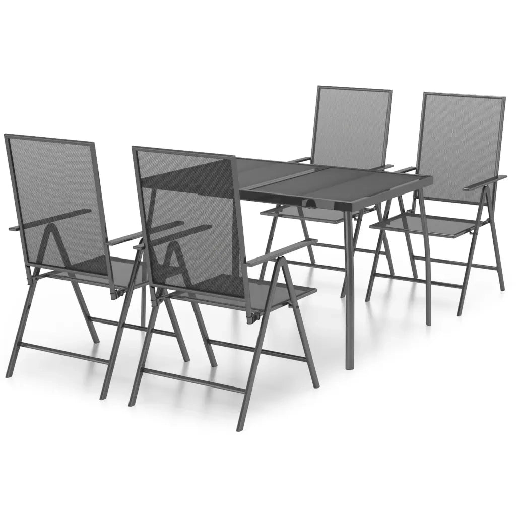 Set da Pranzo da Giardino 5 pz in Acciaio Antracite 3187979