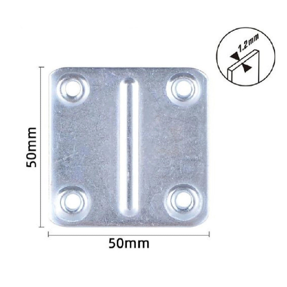 Trade Shop - Set 4pz Lastrine Lastrina Piastra Di Giunzione 50x50x1.2mm Con Viti Mobili 57131 -