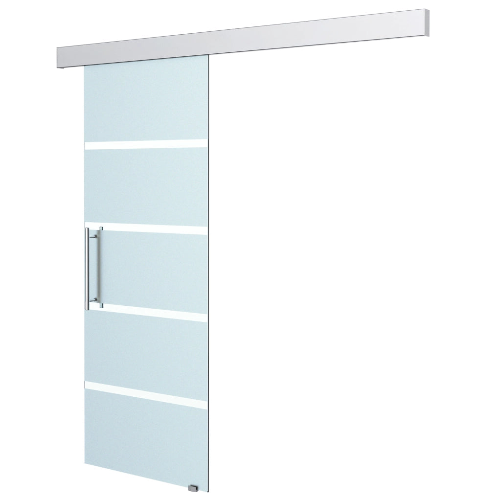 Porta Scorrevole Vetro Satinato ¨C Xylo ¨C 205x102.5cm con Binario e Maniglia per Bagno Cucina