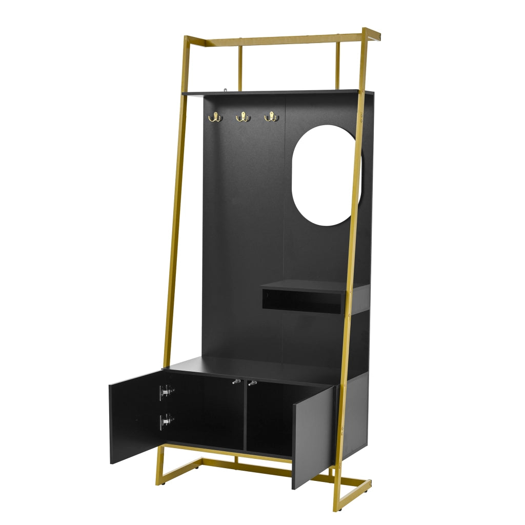 Guardaroba Ingresso con Specchio, Panca, Appendiabiti e Scarpiera ¨C MINIMAL ¨C Metallo, Multiuso