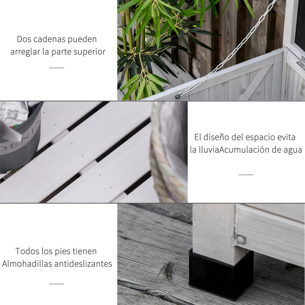 Cassa per Giardino in Legno ¨C Minimal ¨C 127x56x60 cm Grigio
