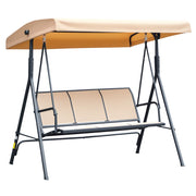 Altalena da Giardino 3 Posti con Tettoia ¨C Minimal ¨C Grigio Acciaio 175x118x159 cm