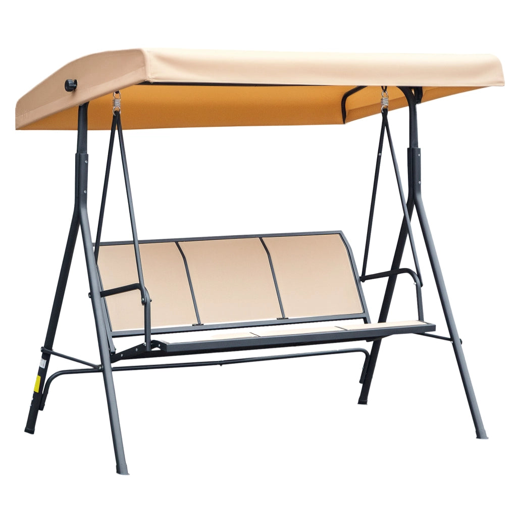 Altalena da Giardino 3 Posti con Tettoia ¨C Minimal ¨C Grigio Acciaio 175x118x159 cm