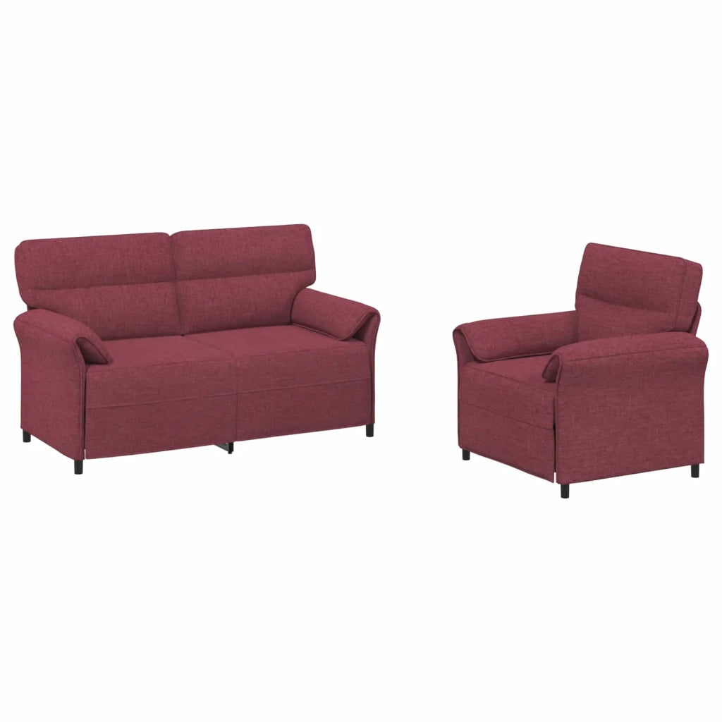 Set di divani 2 pz Rosso Vino Tessuto 3424860