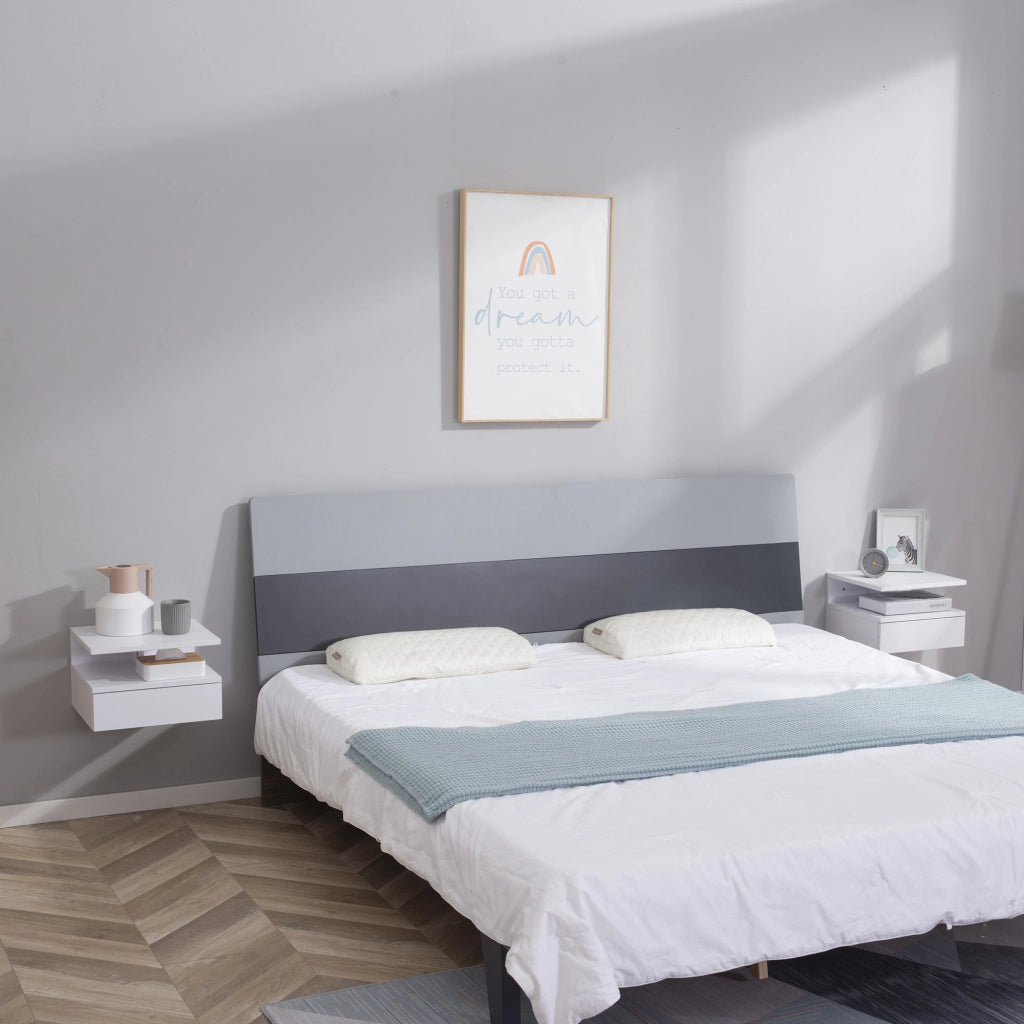 Comodino a muro ¨C Minimal ¨C Bianco, Multistrato