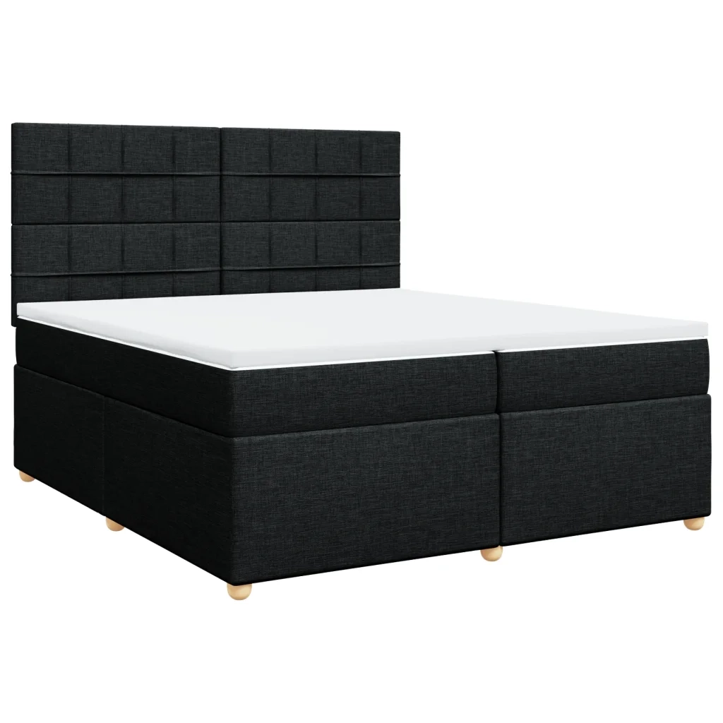 Giroletto a Molle con Materasso Nero 200x200 cm in Tessuto 3291389