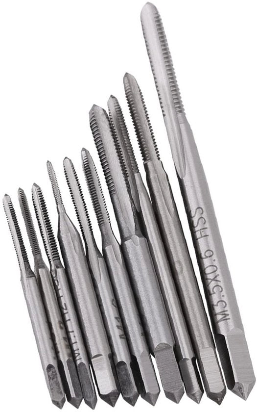 Set di punteruoli in acciaio rapido 2 mm - 10 pezzi - Resistente al calore - Resistenti alle abrasioni - Classificazione M1 a M3.5 - Duraturo con lunga durata - Manicotto per martello
