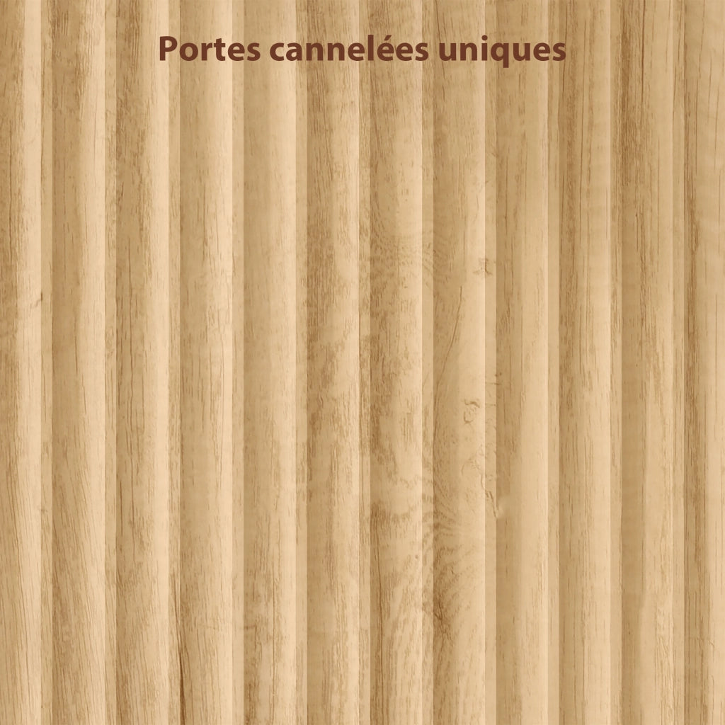 Armadio 2 ante scorrevoli ¨C Xylo ¨C 2 cassetti, barra appendiabiti, legno naturale, 80x50x180cm