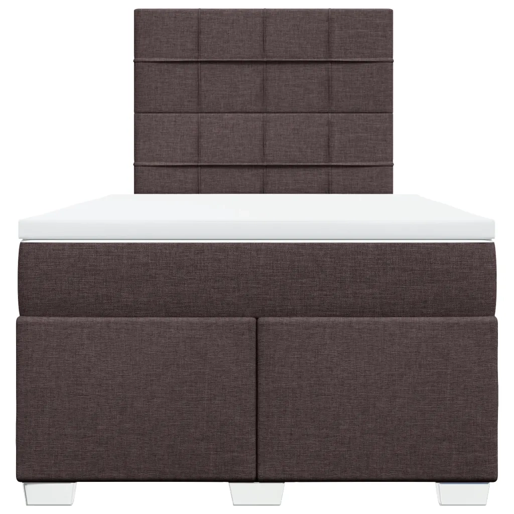 Giroletto a Molle con Materasso Marrone Scuro 120x200cm Tessuto 3290465