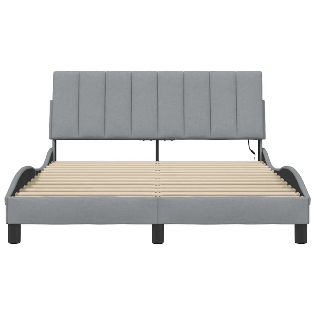 Giroletto senza Materasso Hanko Grigio Chiaro 140x200 cm Tessuto