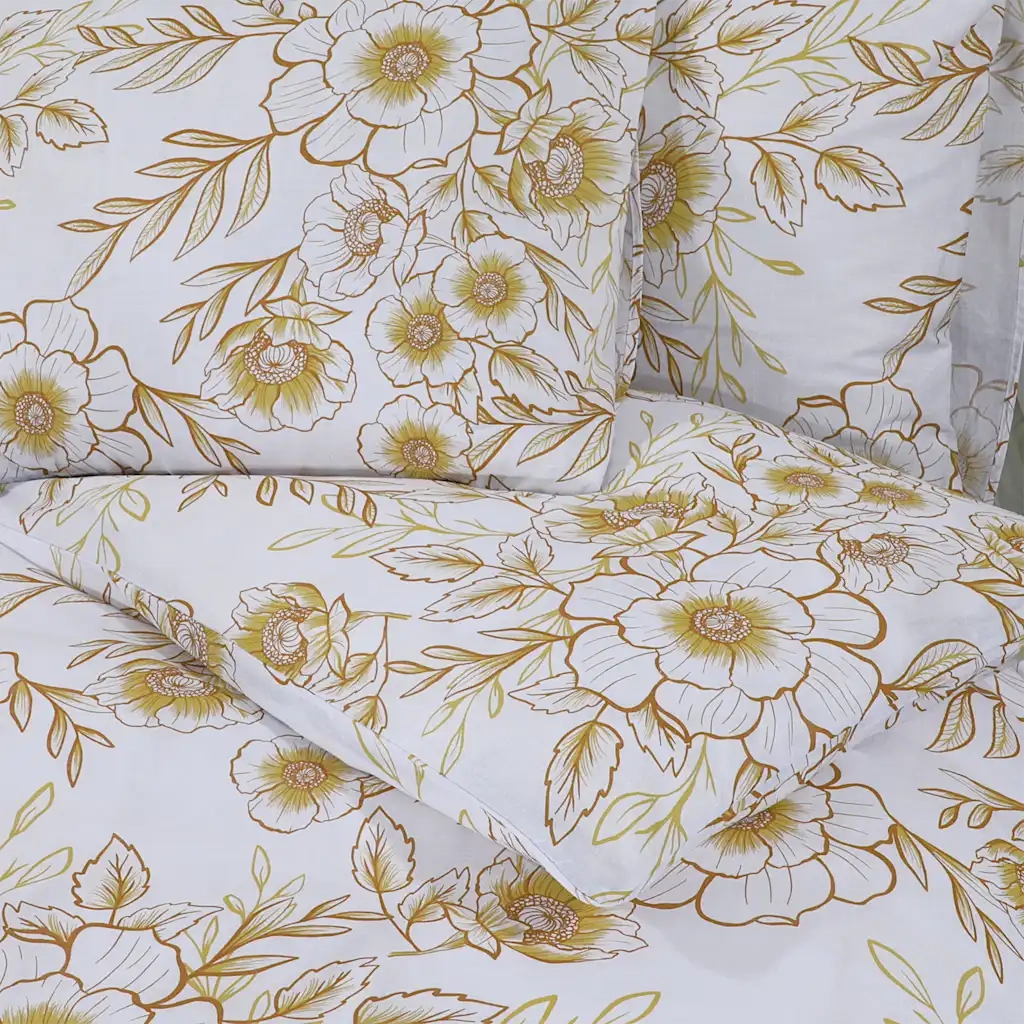 Set Copripiumino Bianco e Marrone 200x220 cm in Cotone CFW6183720
