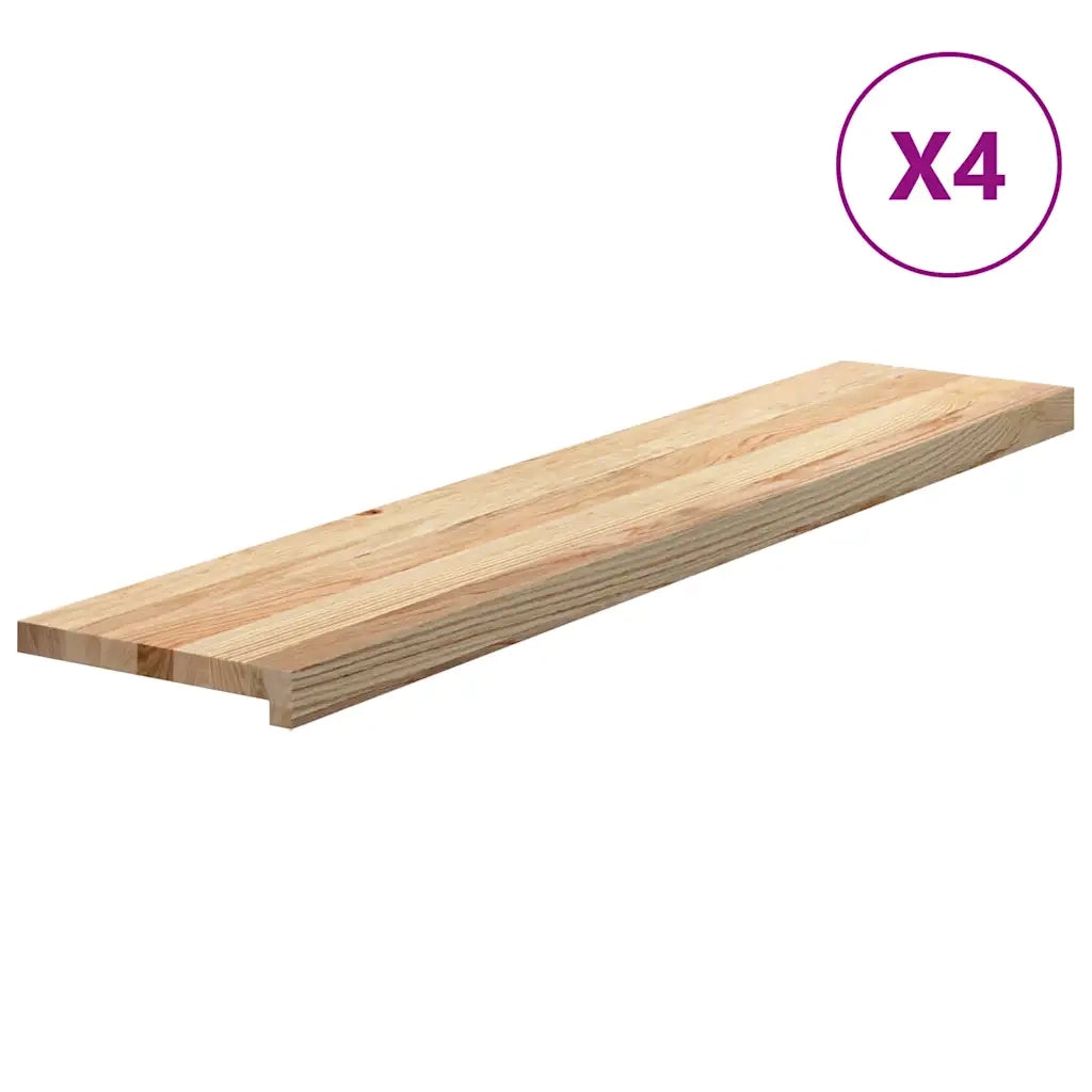 Gradini 4 pz 120x30x2 cm in Rovere Massello Non Trattato 3282904