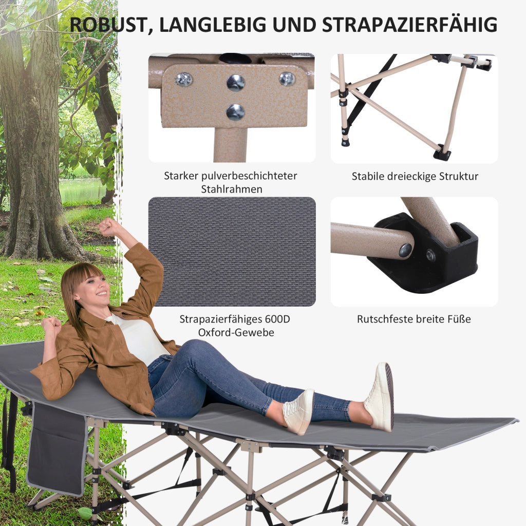 Letto da campeggio pieghevole ¨C Zephmum ¨C Grigio 190x68x52 cm