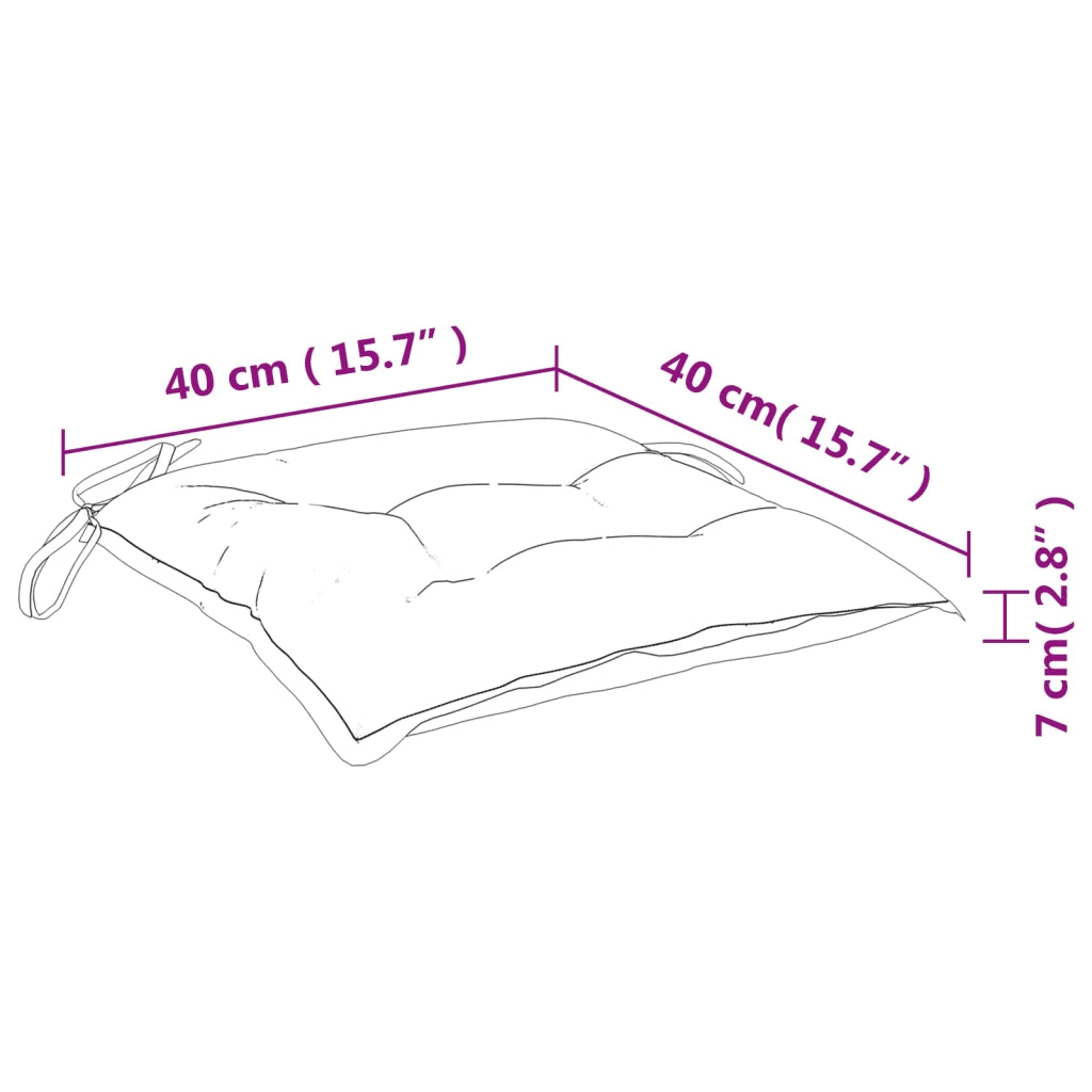 Cuscini per Sedia 4 pz | Cuscini per sedie Turchese 40x40x7 cm Tessuto