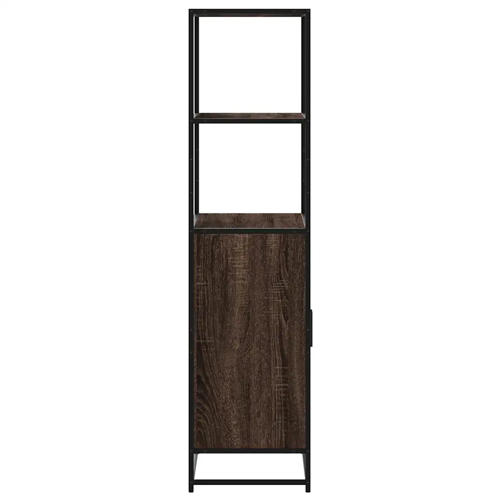 Credenza Rovere Marrone 68x35x139 cm Legno Multistrato Metallo 849053