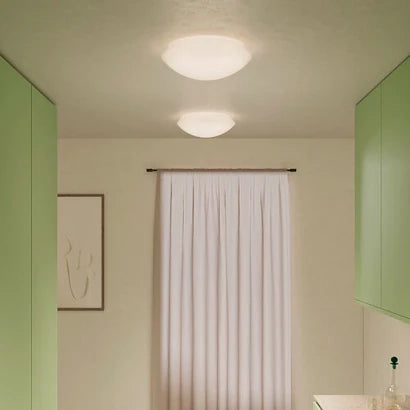 Bis bayonet parete/soffitto ø.480x130mm. sensor 28,0w led 22-27-30-40k-ip20- b.co,vetro b.co
