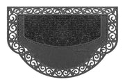 Zerbino Ingresso Semiluna Elegante Welcome Antiscivolo Gomma Robusta Tappeto Assorbente Nero