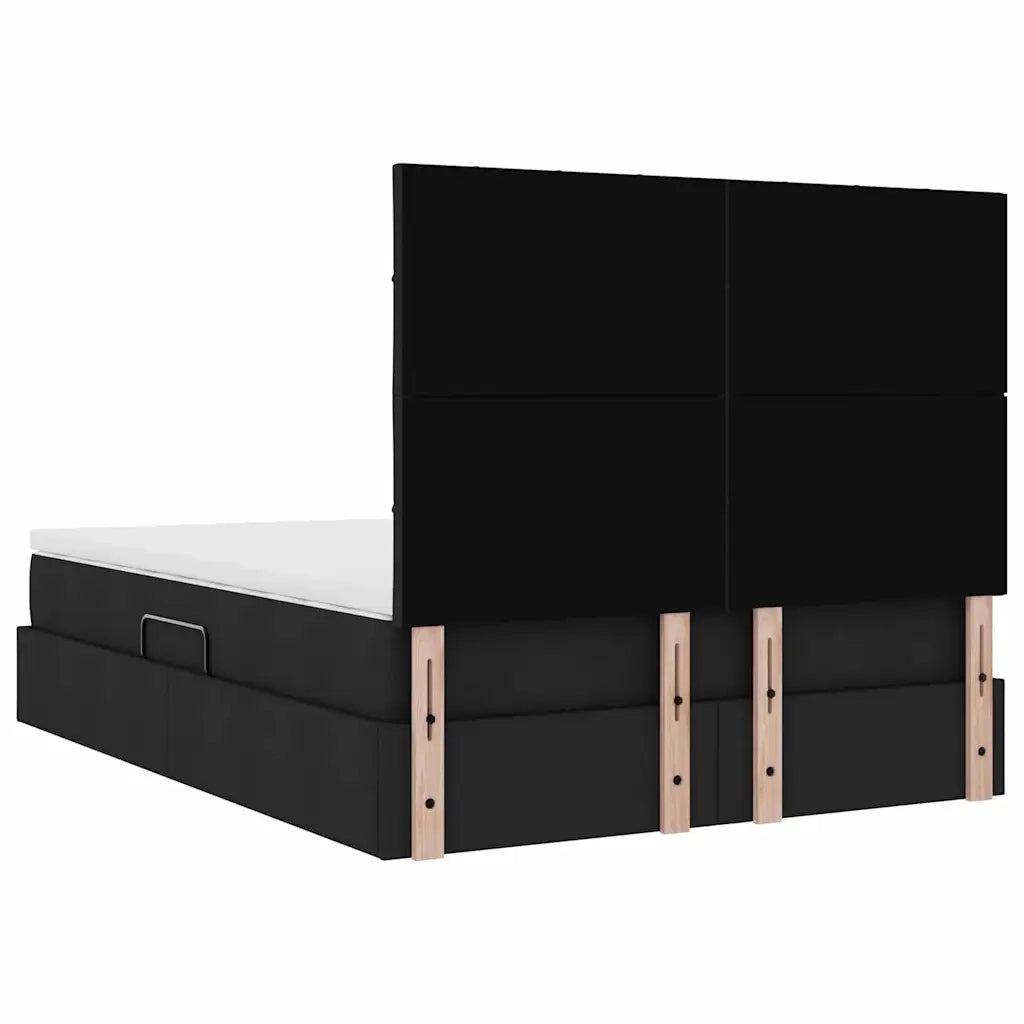 Letto con contenitore e materasso Nero 140 x 190 cm Poliestere 3371780