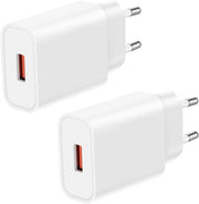 Set di 2 caricabatterie USB per telefoni cellulari e tablet - Compatibile con diversi dispositivi