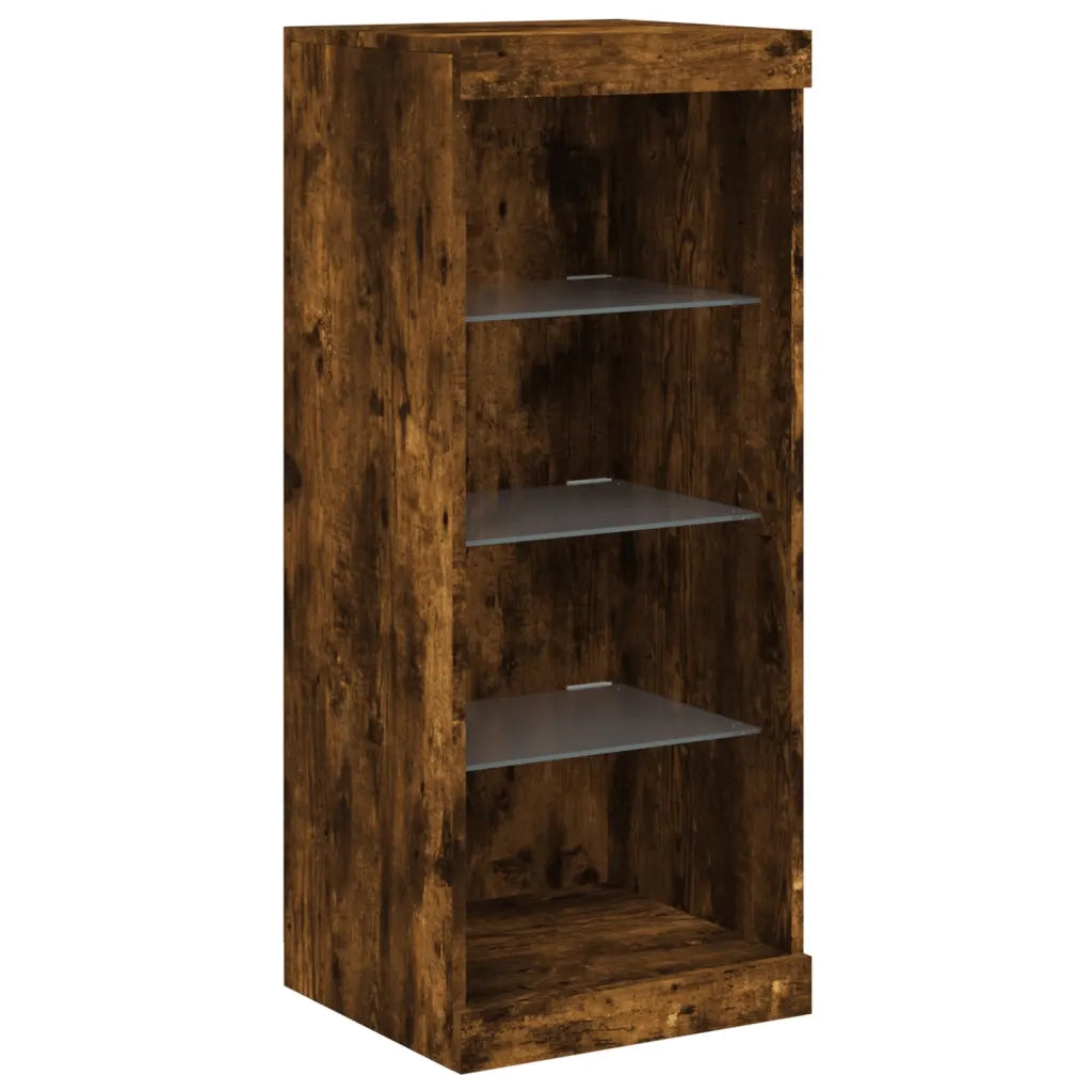 Credenza | Madia | Buffet da pranzo | Armadio da pranzo con Luci LED Rovere Fumo 162x37x100 cm