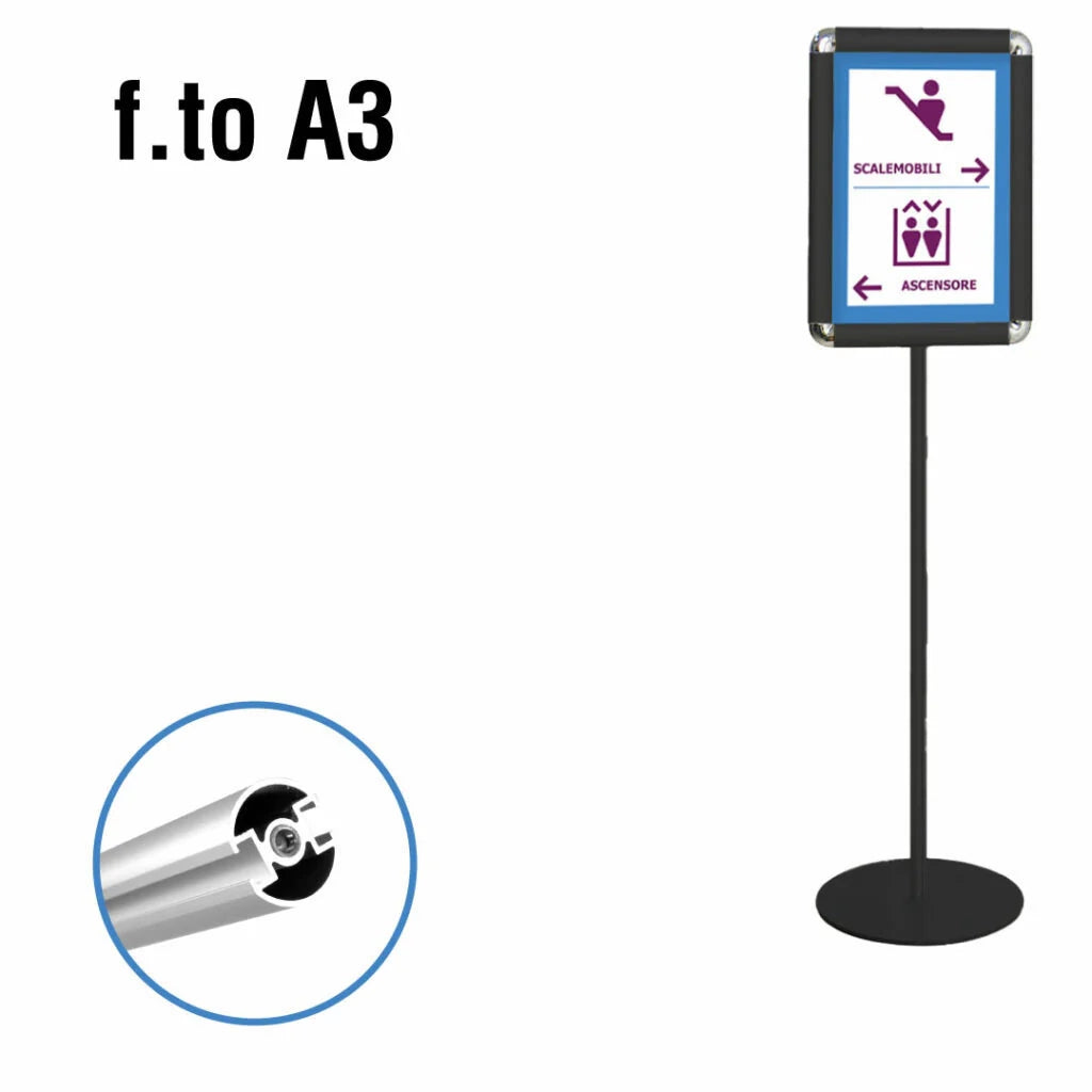 Porta Comunicazioni con Cornice A3 NERA - Bifacciale NERA