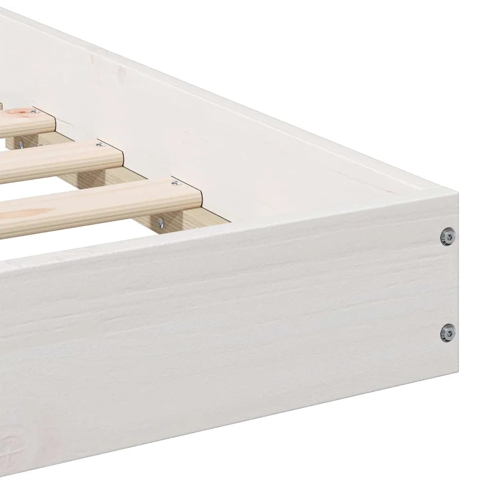 Struttura del letto Bianco 140 x 190 cm Pino massello 873320