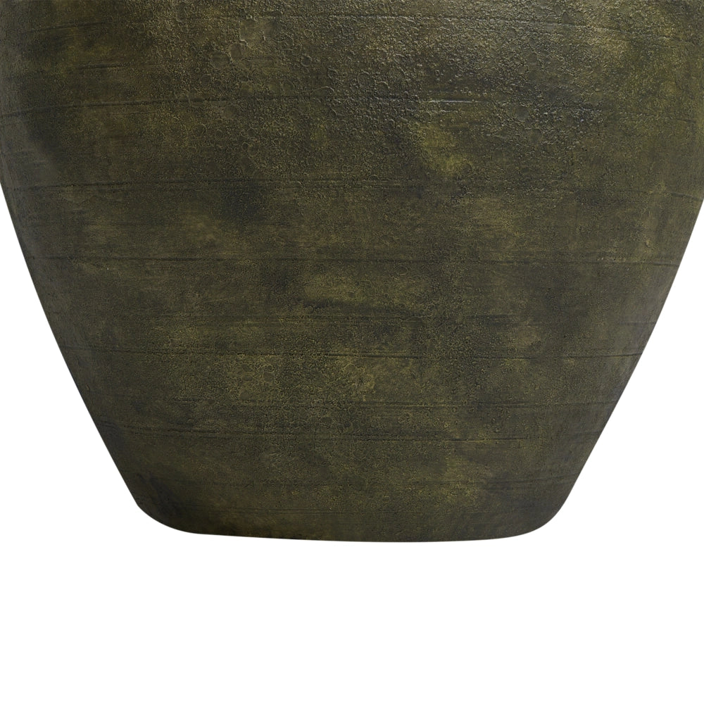 Vaso Piante Verde Scuro Pietra Fibra d'Argilla 54 x 54 x 49 cm Poliresina Interno Esterno