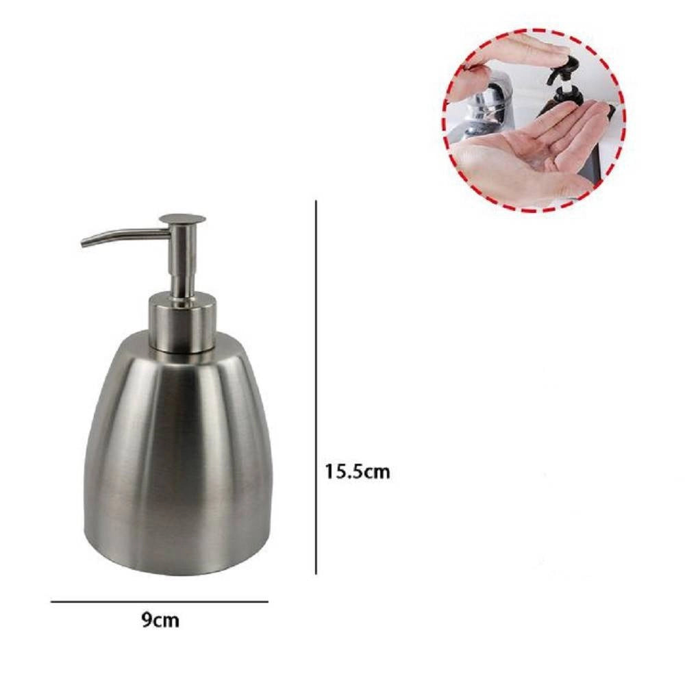 Trade Shop - Dispenser Porta Sapone Liquido Portasapone In Metallo Satinato Elegante 69457 -