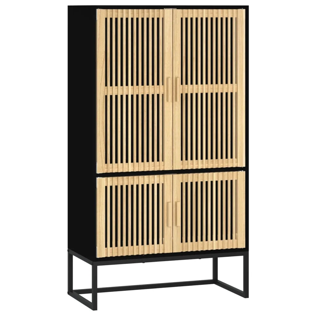 Credenza Nera 70x35x125 cm in Legno Multistrato 352140