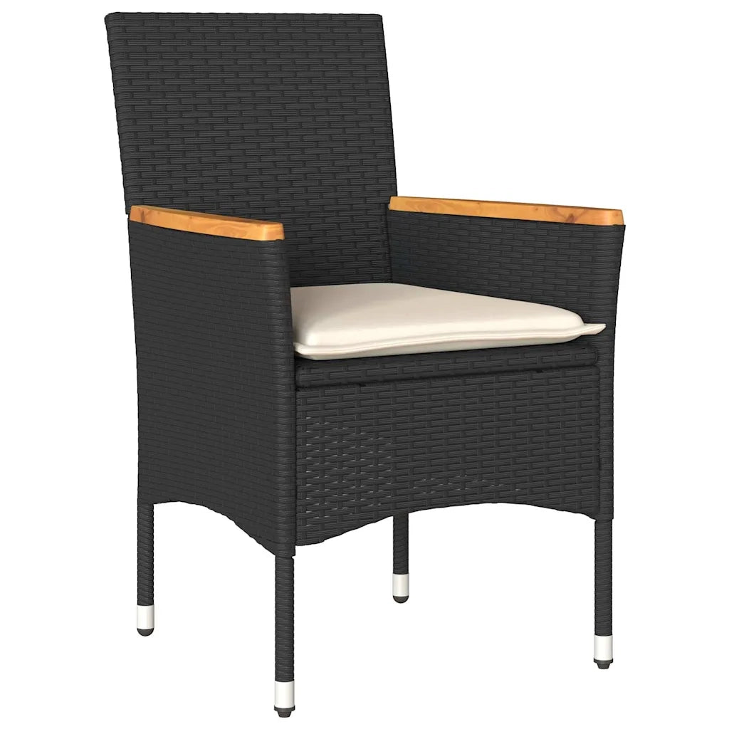 Set da Pranzo da Giardino con Cuscini 5 pz | Set Salotto da Giardino Polyrattan e Vetro
